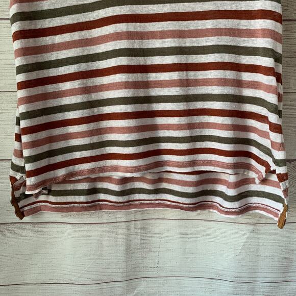 C&C Califronia Multi-Colored Striped Linen Shirt Short Sleeve Size Large - Picture 3 of 12